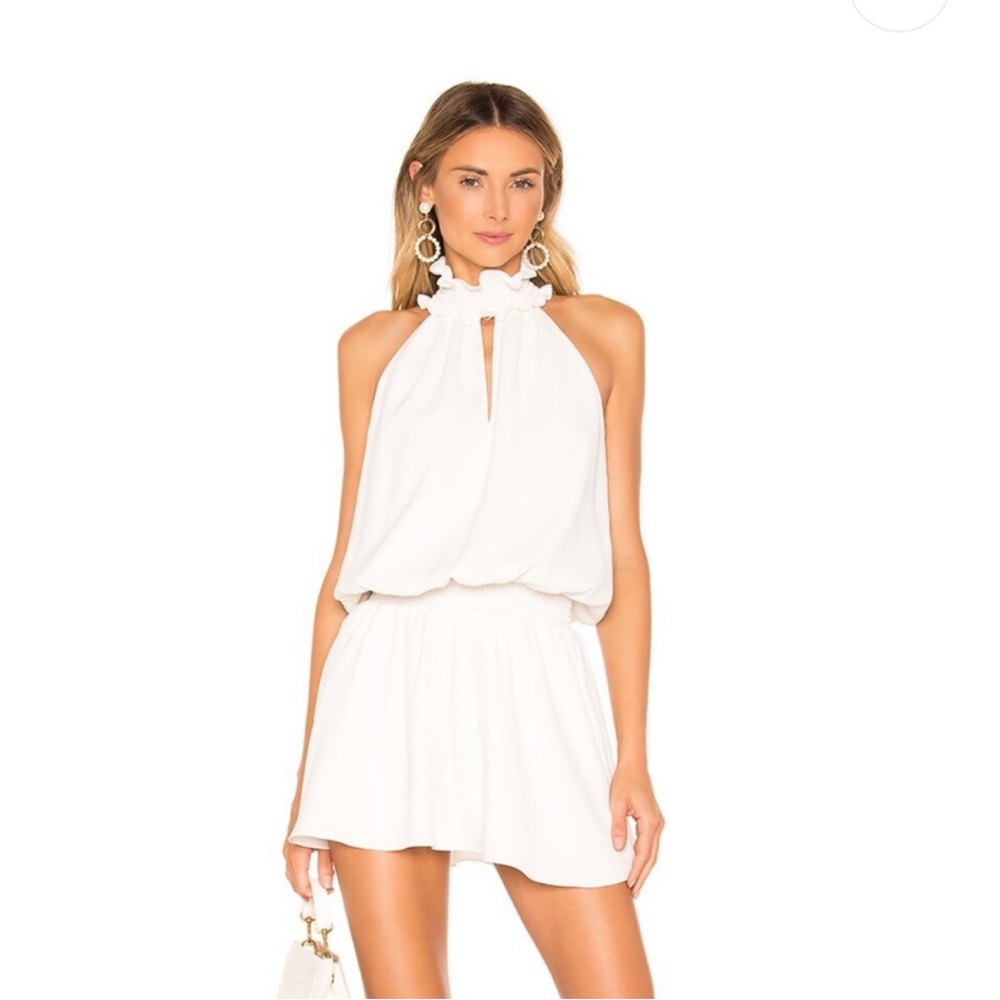 Amanda Uprichard White Key Hole Mini Dress XS
